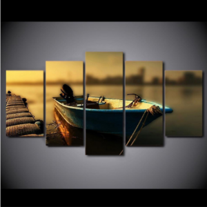Fishing Boat - Fishing 5 Panel Canvas Art Wall Decor