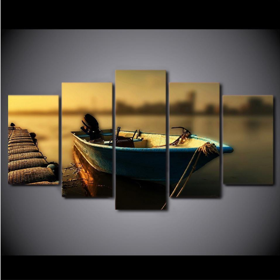 Fishing Boat - Fishing 5 Panel Canvas Art Wall Decor Fishing Boat - Fishing 5 Panel Canvas Art Wall Decor