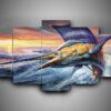 Fishing - Fishing 5 Panel Canvas Art Wall Decor