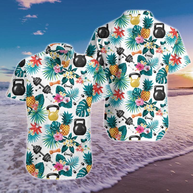 Fitness Hawaiian Shirt Summer Button Up Fitness Hawaiian Shirt Summer Button Up