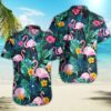 Flamingo Hawaiian Shirt Summer Button Up