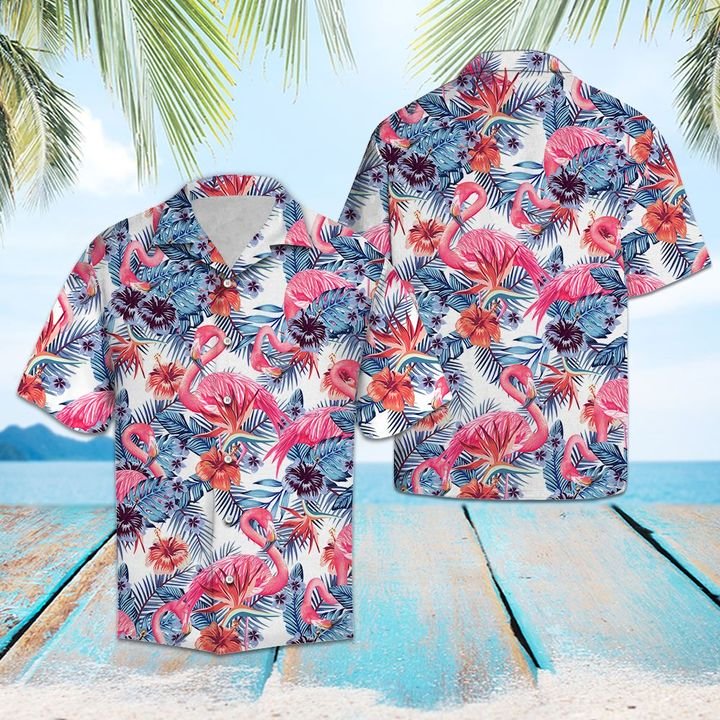 Flamingo Hawaiian Shirt Summer Button Up Flamingo Hawaiian Shirt Summer Button Up
