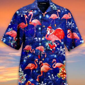 Flamingo Santa Clause Hawaiian Shirt