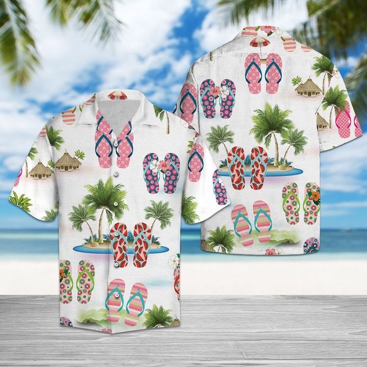Flip Flop For Vacation Hawaiian Shirt Summer Button Up Flip Flop For Vacation Hawaiian Shirt Summer Button Up
