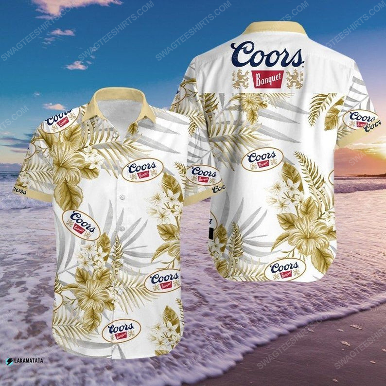 Floral Coors Banquet Beer Summer Vacation Hawaiian Shirt Floral Coors Banquet Beer Summer Vacation Hawaiian Shirt