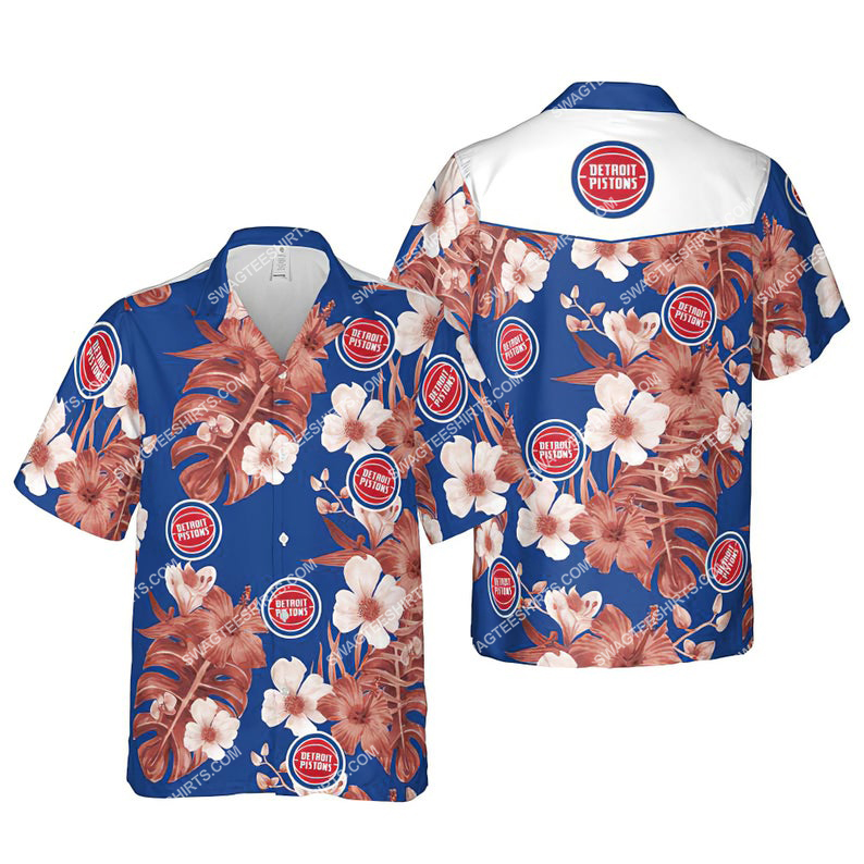 Floral Detroit Pistons Nba Summer Vacation Hawaiian Shirt Floral Detroit Pistons Nba Summer Vacation Hawaiian Shirt
