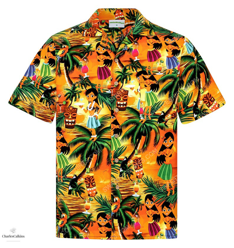 Floral Drunken Aloha Girls Hula Dance Hawaiian Shirt Floral Drunken Aloha Girls Hula Dance Hawaiian Shirt