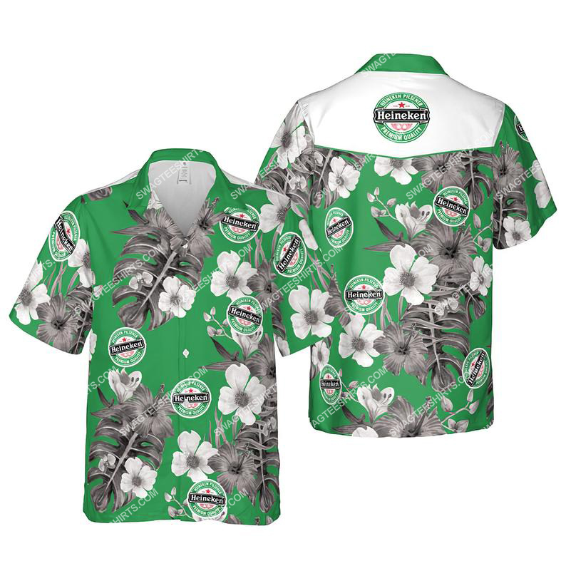 Floral Heiniken Beer Summer Vacation Hawaiian Shirt Floral Heiniken Beer Summer Vacation Hawaiian Shirt