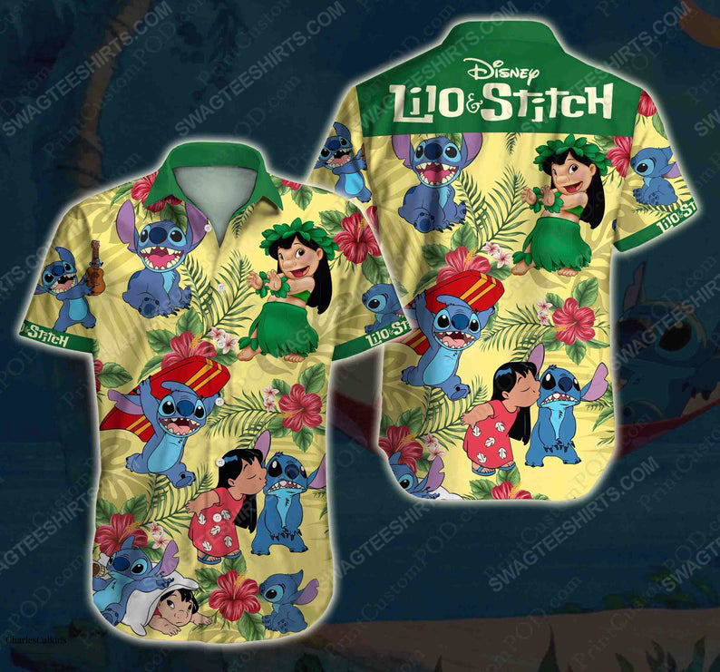 Floral Lilo And Stitch Disney Cartoon Hawaiian Shirt Floral Lilo And Stitch Disney Cartoon Hawaiian Shirt
