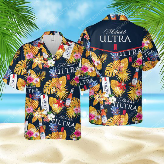 Floral Michelob Ultra Beer Summer Party Hawaiian Shirt Floral Michelob Ultra Beer Summer Party Hawaiian Shirt