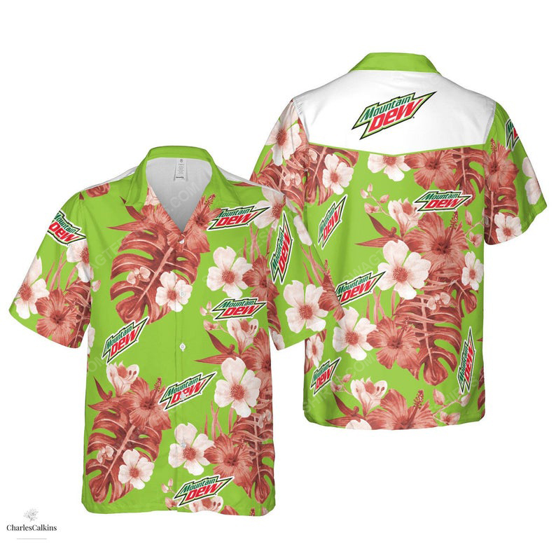 Floral Mountain Dew Drink Summer Vacation Hawaiian Shirt Floral Mountain Dew Drink Summer Vacation Hawaiian Shirt