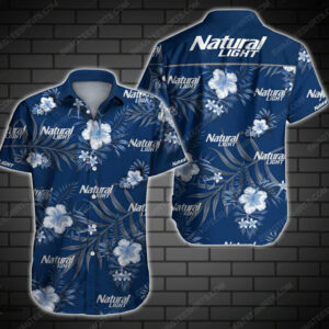 Floral Natural Light Beer Summer Vacation Hawaiian Shirt
