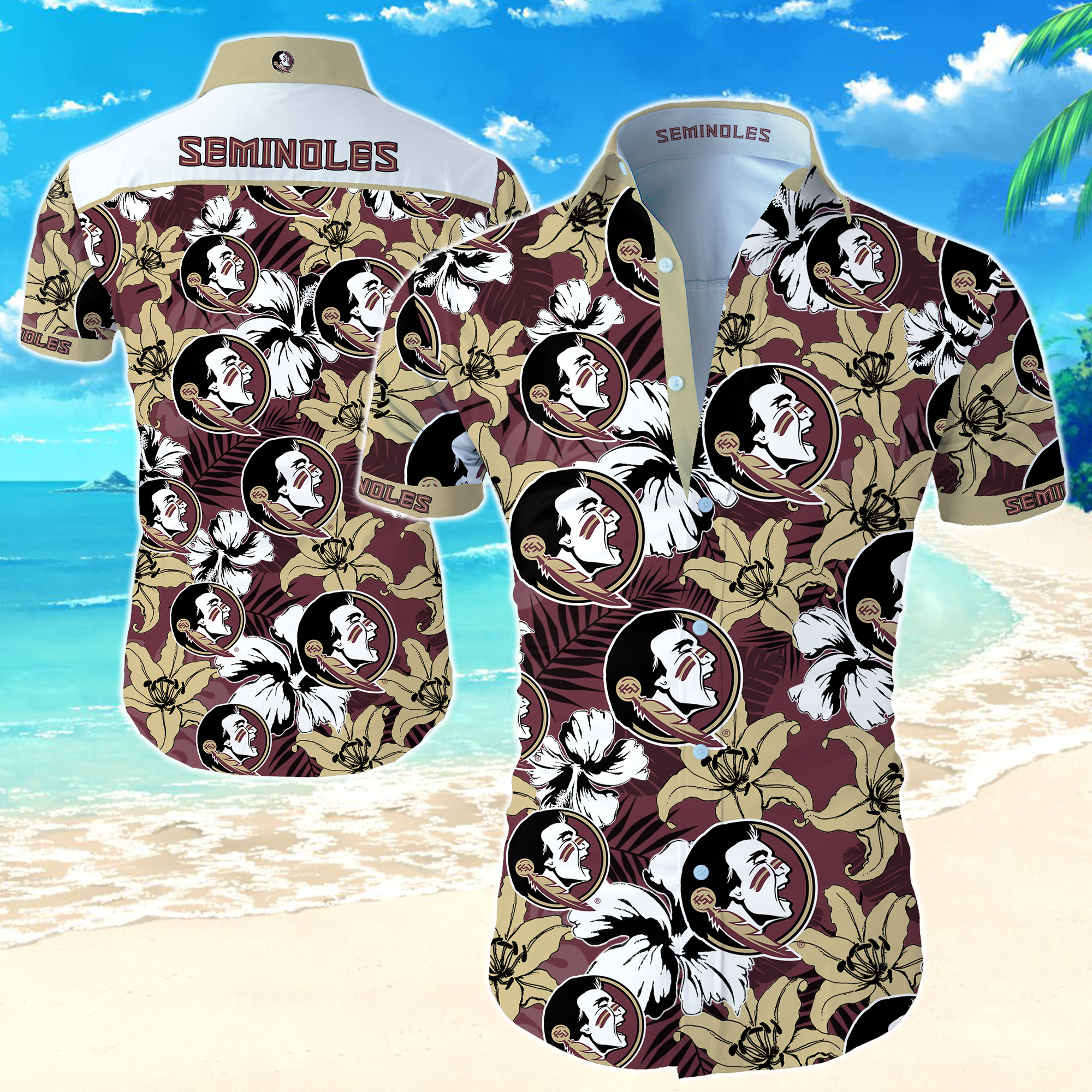 Florida State Seminoles Hawaiian Shirt Summer Button Up Florida State Seminoles Hawaiian Shirt Summer Button Up