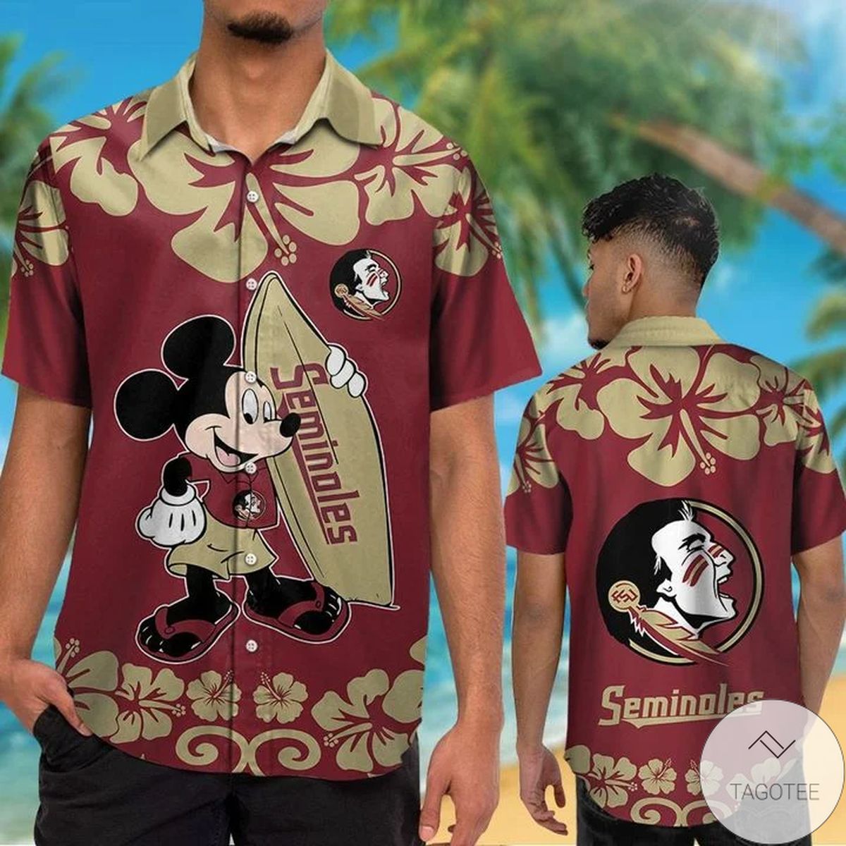 Florida State Seminoles & Mickey Mouse Hawaiian Shirt Florida State Seminoles & Mickey Mouse Hawaiian Shirt