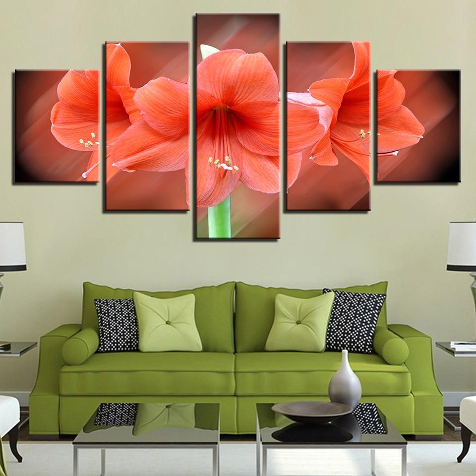 Flower Still Life - Nature 5 Panel Canvas Art Wall Decor Flower Still Life - Nature 5 Panel Canvas Art Wall Decor
