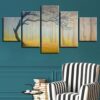 Flower Tree Forest - Nature 5 Panel Canvas Art Wall Decor