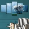 Flower Tree - Nature 5 Panel Canvas Art Wall Decor