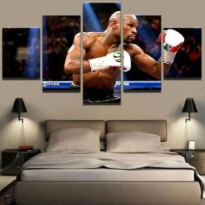 Floyd Mayweather Boxing Champion - Sport 5 Panel Canvas Art Wall Decor