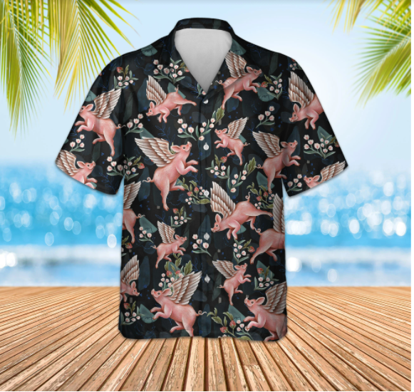 Flying Pig Vintage Hawaiian Shirt Flying Pig Vintage Hawaiian Shirt