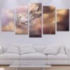 Flying Unicorn - Abstract Animal 5 Panel Canvas Art Wall Decor