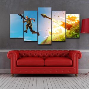 Fn Rockets 2018 - Gaming 5 Panel Canvas Art Wall Decor