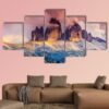 Foggy View Of Dolomites In South Tyrol - Nature 5 Panel Canvas Art Wall Decor