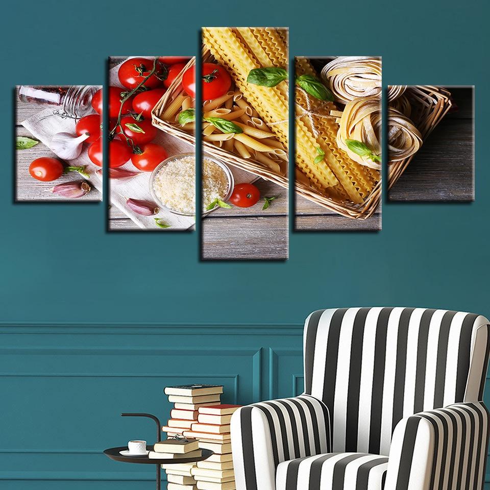 Food Garlic Cherry Tomatoes - Kitchen 5 Panel Canvas Art Wall Decor Food Garlic Cherry Tomatoes - Kitchen 5 Panel Canvas Art Wall Decor