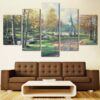 Footpath House Tree - Nature 5 Panel Canvas Art Wall Decor
