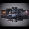 Ford Mustang Car Night Road Race - Automative 5 Panel Canvas Art Wall Decor