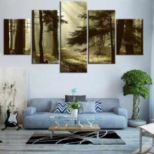Forest 1 - Nature 5 Panel Canvas Art Wall Decor