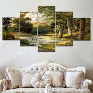 Forest 33 - Nature 5 Panel Canvas Art Wall Decor