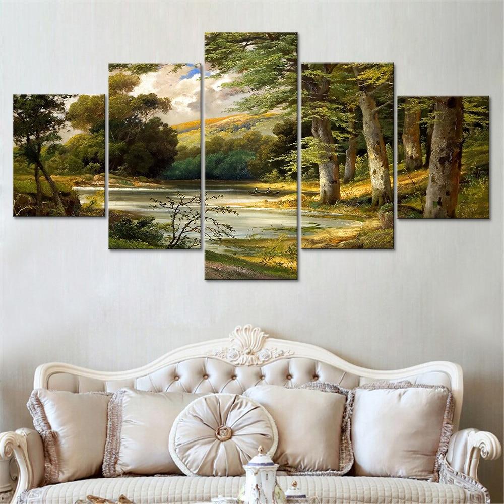 Forest 33 - Nature 5 Panel Canvas Art Wall Decor Forest 33 - Nature 5 Panel Canvas Art Wall Decor