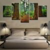 Forest Walk 01 - Nature 5 Panel Canvas Art Wall Decor
