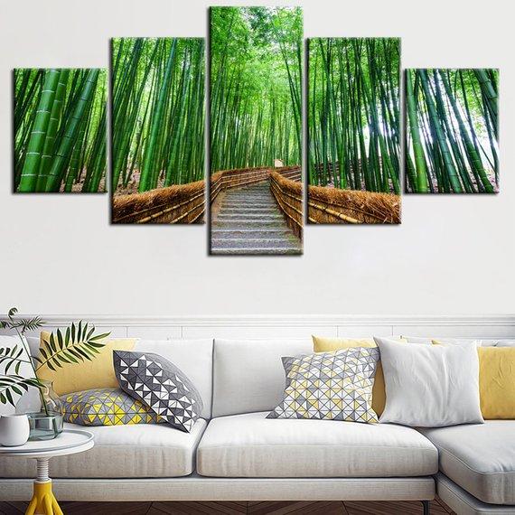 Forest Woods 2 - Nature 5 Panel Canvas Art Wall Decor Forest Woods 2 - Nature 5 Panel Canvas Art Wall Decor