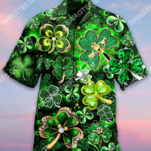 Four-Leaf Clover Saint Patrick’S Day All Over Printing Hawaiian Shirt