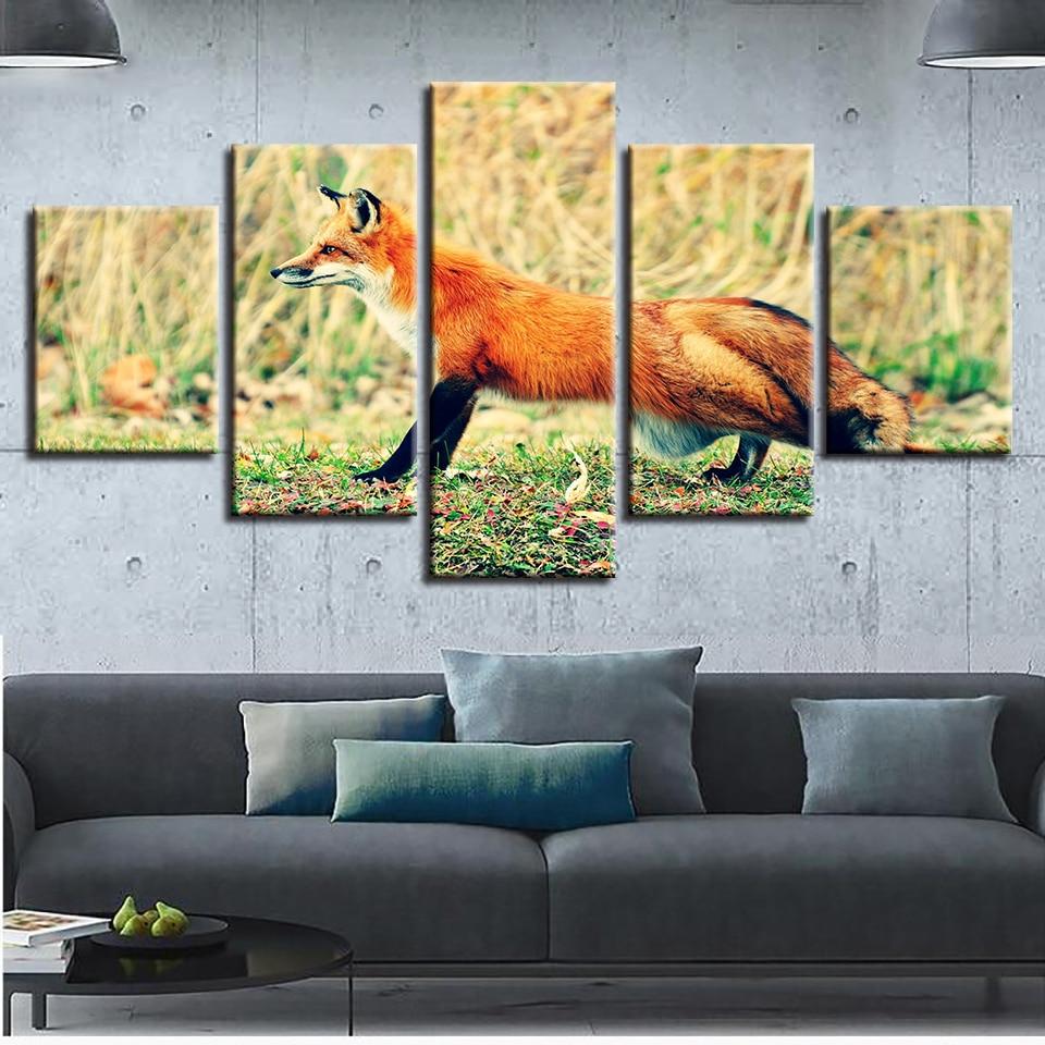 Fox 03 - Animal 5 Panel Canvas Art Wall Decor Fox 03 - Animal 5 Panel Canvas Art Wall Decor