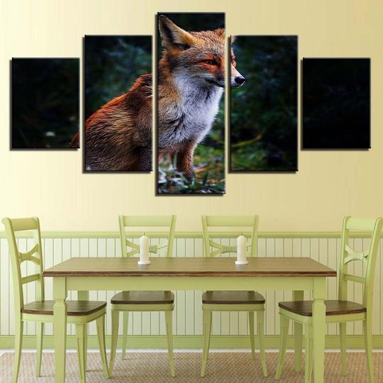 Fox In The Forest - Aniaml 5 Panel Canvas Art Wall Decor Fox In The Forest - Aniaml 5 Panel Canvas Art Wall Decor