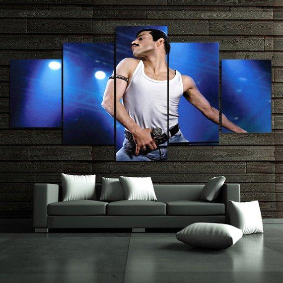 Freddie Mercury - Famous Person 5 Panel Canvas Art Wall Decor Freddie Mercury - Famous Person 5 Panel Canvas Art Wall Decor