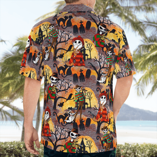 Freddy Krueger Jack Skelington Hawaiian Shirt Freddy Krueger Jack Skelington Hawaiian Shirt