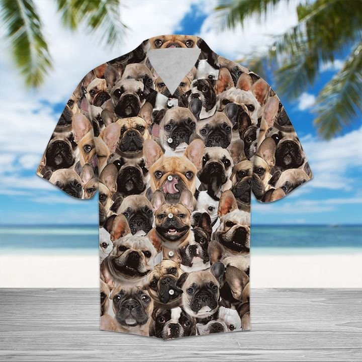 French Bulldog Hawaiian Shirt Summer Button Up French Bulldog Hawaiian Shirt Summer Button Up