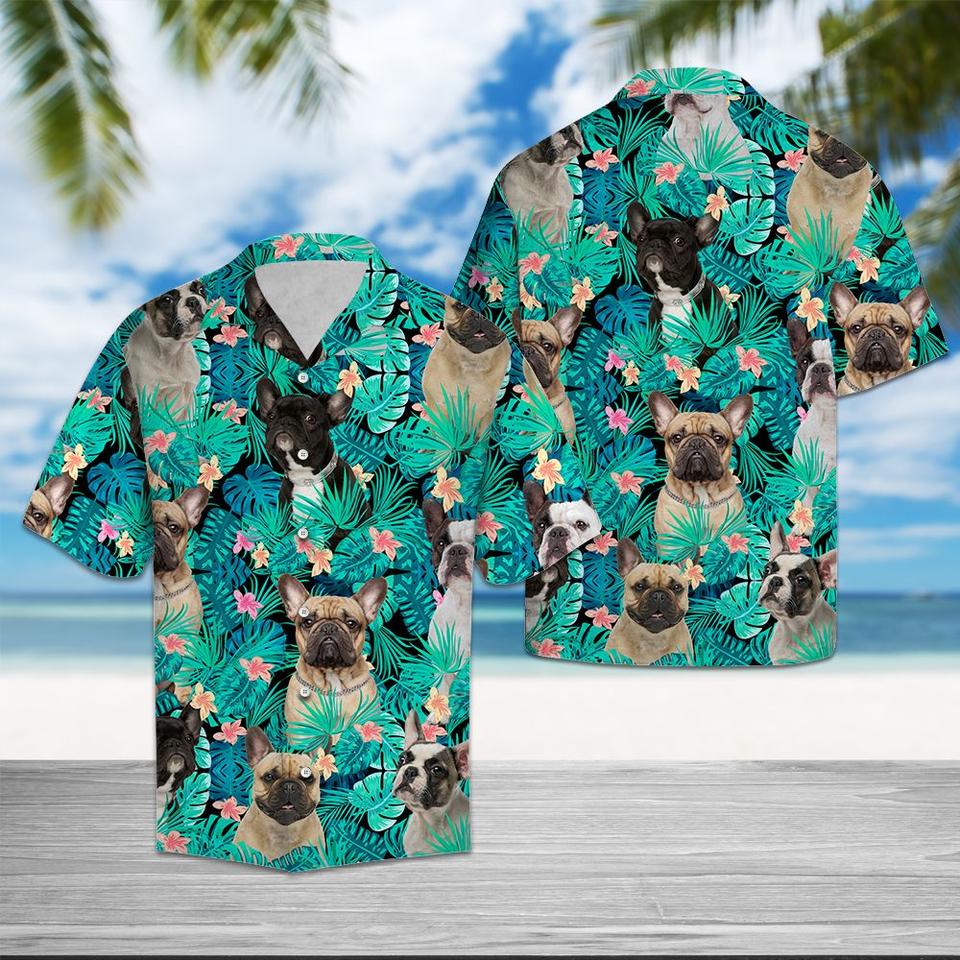 French Bulldog Tropical Hawaiian Shirt French Bulldog Tropical Hawaiian Shirt