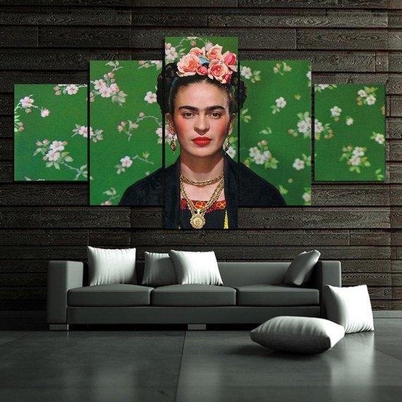 Frida Kahlo - Famous Person 5 Panel Canvas Art Wall Decor Frida Kahlo - Famous Person 5 Panel Canvas Art Wall Decor
