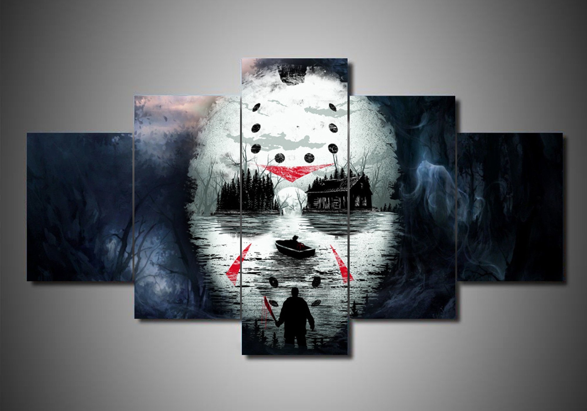 Friday The 13Th - Jason Mask - Movie 5 Panel Canvas Art Wall Decor Friday The 13Th - Jason Mask - Movie 5 Panel Canvas Art Wall Decor