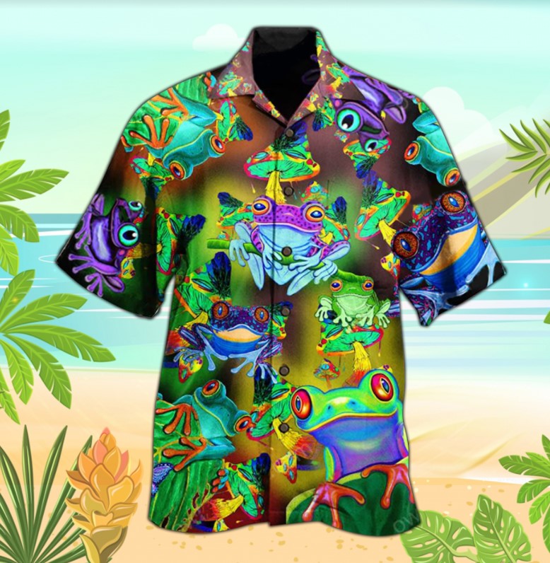 Frogs And Mushrooms Hawaiian Shirt Frogs And Mushrooms Hawaiian Shirt