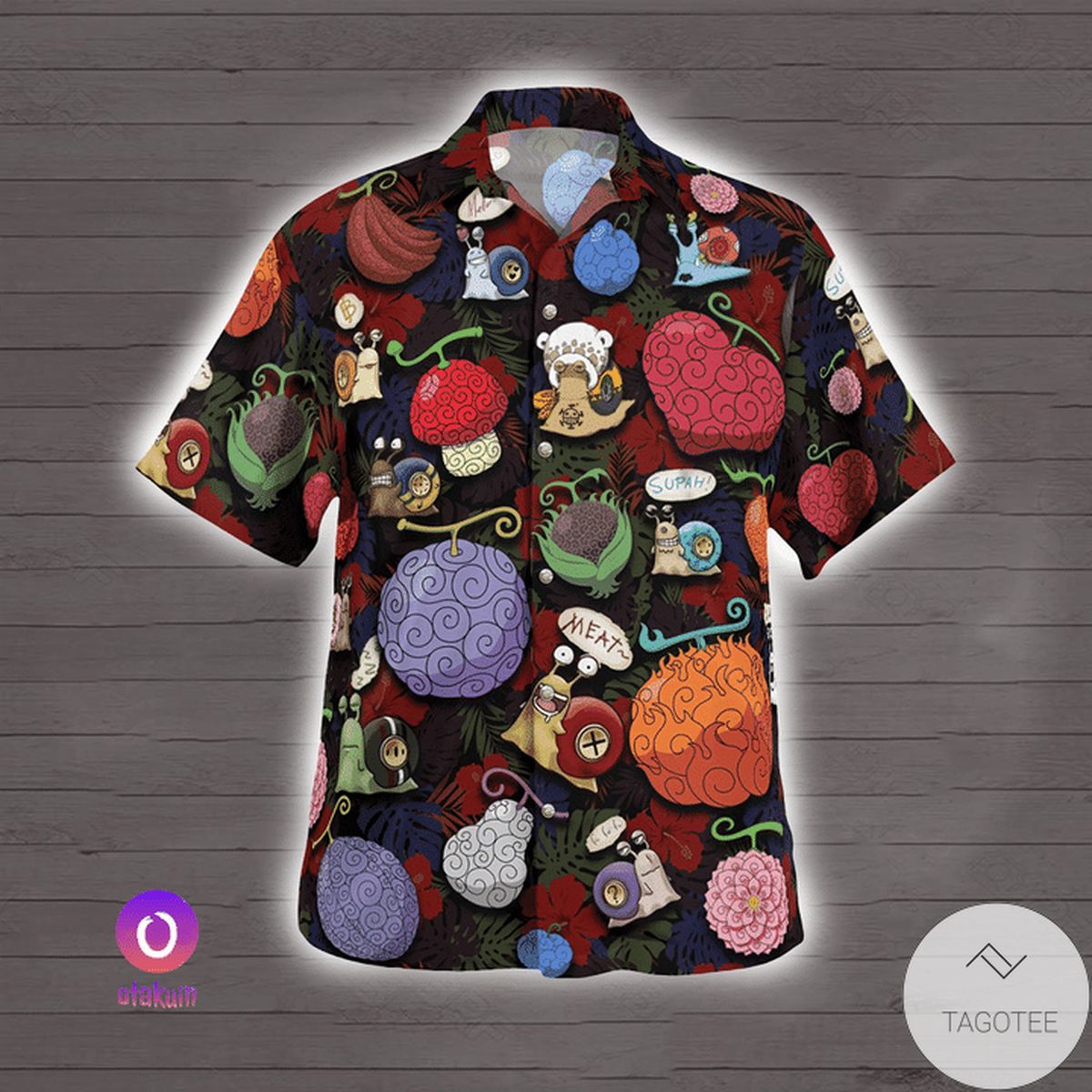 Fruit Devil & Den Den Mushi One Piece Hawaiian Shirt Fruit Devil & Den Den Mushi One Piece Hawaiian Shirt