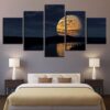 Full Moon Over Lake - Space Print Wall Art