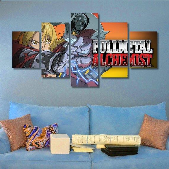Fullmetal Alchemist - Cartoon 5 Panel Canvas Art Wall Decor Fullmetal Alchemist - Cartoon 5 Panel Canvas Art Wall Decor