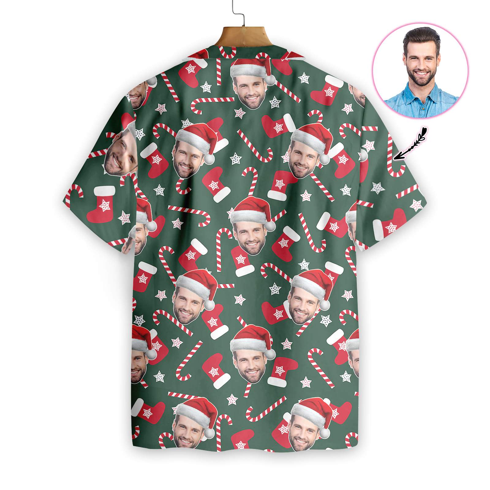 Funny Custom Face Christmas Pattern Seamless Hawaiian Shirt Funny Custom Face Christmas Pattern Seamless Hawaiian Shirt