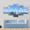 Futuristic Aliens Dome-Like Architecture - Abstract 5 Panel Canvas Art Wall Decor