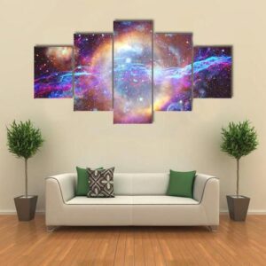Galaxy And Nebula - Space 5 Panel Canvas Art Wall Decor